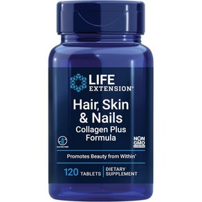 라이프익스텐션 Life Extension Hai Skin & Nails Collagen Plus Fomula - Pomotes Collagen & Keatin Health, 1개, 120정