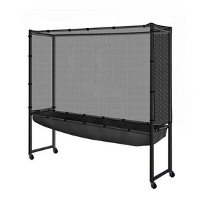 탁구 그물망 네트 볼 공 수집망 연습 훈련 이동식 펜스, 블루 180x41x높이166cm