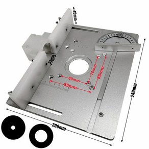 레이저각인기 조각칼 목선반 목공 벤치용 새로운 라우터 테이블 삽입 플레이트 w/미터 게이지 가이드 알루, 1개