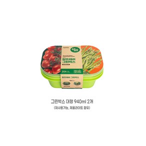 탑프레쉬 그린박스 940ml 2개-과일 야채 신선보관용기/에틸렌가스 흡착 탑프레쉬, 2개