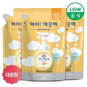 아이깨끗해 핸드워시 파우더향 리필, 450ml, 3개