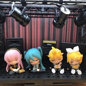 보컬로이드 피규어 vocaloid 애니메이션 하츠네 미쿠 루카 카가미네 린 렌 수면 PVC 모델 장식품 선물 4 개세트 5cm, 4pcs set, 1개