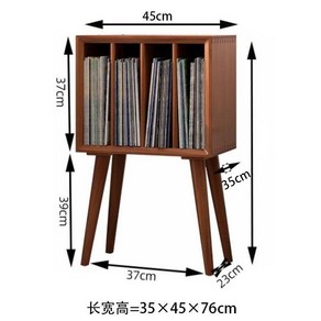 턴테이블 선반 엔틱 수납함 수납 원목 46x38x55 테이블 받침대 레코드, 브라운(35x45x76cm)