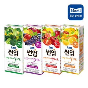 매일유업 썬업 과일야채샐러드 200ml 24팩혼합=(녹황/레드/그린/퍼플 각6팩씩)