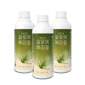 블루파머 유기농 생 알로에 90% 알로에베라겔 1050ml 3병, 3개, 1.05L