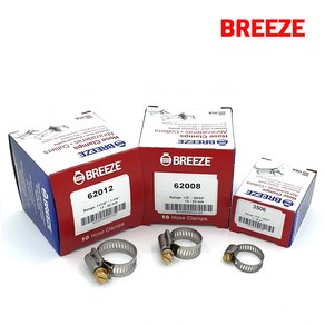 BREEZE USA 스텐 호스밴드 62008 10EA 호스반도 미제반도, 10개