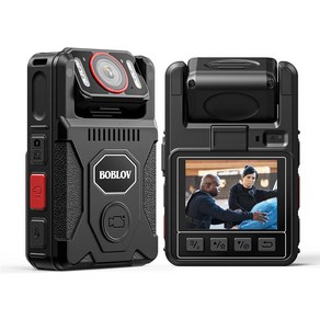 BOBLOV M7Po 4K GPS 본체 카메라 오디오 포함 256GB 본체 카메라 180° 회전 렌즈 14시간 동안 4000mAh, 검은색