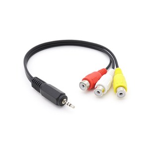 (COMS) 2.5 스테레오 3RCA(F) 변환케이블 20cm/BT948, 1