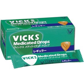 일본목캔디 일본사탕 일본캔디 다이쇼제약 VICKS 빅스 메디케이티드 드롭 레귤러 50개입, 1개