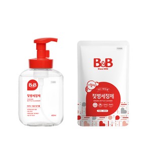 비앤비 젖병세정제 거품형 용기 450ml 1개+리필400ml 1개, 1세트