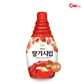 청우 패밀리 딸기시럽 520g x8개 / 팥 빙수 재료, 8개