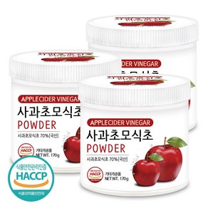 푸른들판 국산 사과 초모 식초 분말 가루 애플 사이다 비니거 파우더 자연 발효 HACCP 인증, 170g, 3개