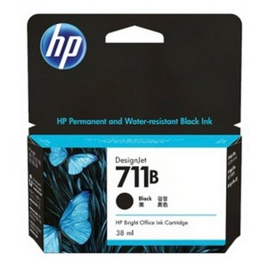 [HP] 정품플로터잉크 No.711B 3WX00A Black (T120/38ml) ▶ CZ129A 후속모델◀, 1개