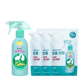 온더바디 코튼풋 발을씻자 풋샴푸 레몬 385ml 1개 + 리필 500ml 3개