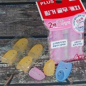 PLUS 플러스 접착력 2배 실리콘 손가락 골무-캡타입 핑거캐치 1팩(4개입), 1팩, M(중) 302CA