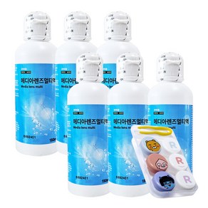 메디렌즈(메디아렌즈) 멀티액 150ml 카카오 렌즈케이스 증정 렌즈용액 렌즈세정액 렌즈세척액 소프트렌즈용액, 6개