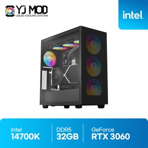 4K 영상편집 PC 인텔I7 14700K RTX3060 프리미어 프로 에프터이펙트 베가스 어도비 유튜브 동영상 편집 VY73, Fee DOS, 2TB, 32GB, 블랙