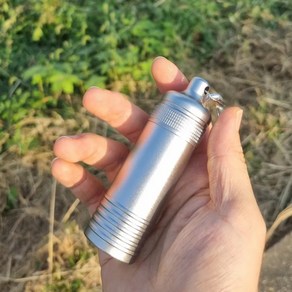 하루굿즈 휴대용 재떨이 담배 꽁초 냄새차단 야외 실외 재털이, 빅사이즈실버, 1개