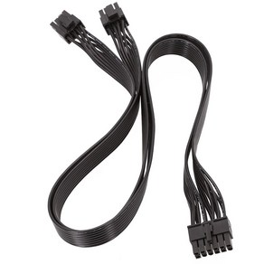 PSU 그래픽 카드 라인 12pin 듀얼 8pin (6 + 2) PCI-E 모듈 식 전원 케이블 SyeVeic P-860 P-1000 X-1050 (60cm), 하나, 검정