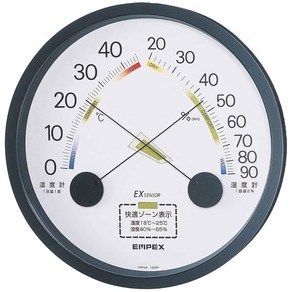 엠펙스 기상계 습도계 에스파스 온습도계 벽걸이용 일제 블랙 TM2332, 1개