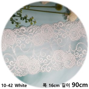 dklace 스판레이스 10-42 왕장미 레이스 2 colo ( 16cm (1yd 5yd 10yd) 기준 ), White (90cm_1yd), 1개