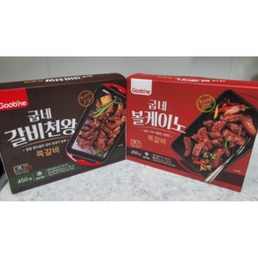 [본사정품] 굽네치킨 Goobne 쪽갈비 갈비천왕 450g 4P + 볼케이노 450g 4P 굽네 굽네치킨쪽갈비갈비천왕볼케이노, 1박스, 3.63kg