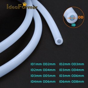 6mm 화이트 프린터 V6 튜브 테플론토 3.0mm 보우덴 부품 1mm 필라멘트 V5 4mm 3D 파이프 1M PTFE J-헤드 8mm 2mm 3mm 압출기 1., 8)ID2mm OD4mm