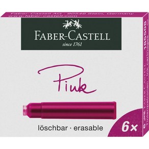 Fabe Castell (2팩) 파버 카스텔 잉크 카트리지 185507 Standad Ink Catidges, 2팩, 핑크(6개입)