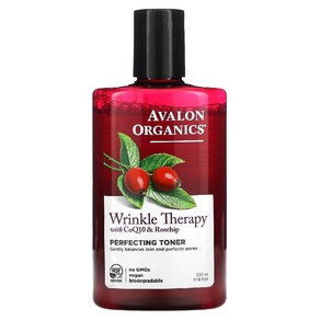 아발론 오가닉스 주름 테라피 코큐텐 & 로즈힙 함유 퍼펙팅 토너 237ml(8), 237ml, Avalon Oganics