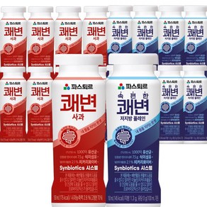 파스퇴르 쾌변 요구르트 150ml 혼합16입(사과 8입+저지방플레인 8입), 16개