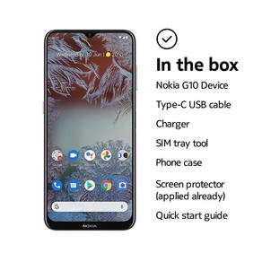 Nokia G10  안드로이드 11 언락 스마트폰 3일 배터리 3/64GB 6.52인치 스크린 13MP 트리플 카메라 더스크.