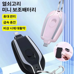 미니 보조배터리 휴대가 간편한 소형 보조배터리, 핑크 Type-C, 1500mAh