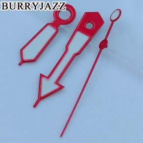 시계바늘 인테리어시계 BURRYJAZZ 야광 시계 블랙 블루 화이트 레드 그린 오렌지 NH36 7S26 4R35 4R36, 11) Red