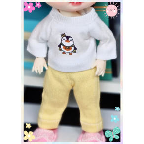 #포켓 16cm 옷( 연노랑 스키니진 )[마구샵]#구체관절인형#bjd#인형옷#유딩이#도리스돌#포켓돌, 1개