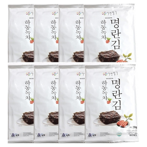 [8봉] 밥도둑 하동녹차명란김 전장김 30g 감칠맛 폭발 명란 톡톡, 8개