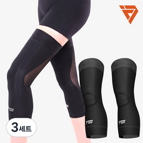 테이핑테크 바디핏 무릎보호대 여름용 요가 헬스 러닝 쿨링 메쉬 통풍 다이어트, 3세트, 블랙