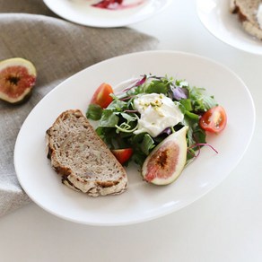 [화이트블룸] Oigin Oval Plate, 화이트, 1개