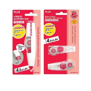 펜썰/3000 PLUS수정테이프/4.2mmx6m/WH-604/플러스수정테이프, 수정테이프리필(604), 1개