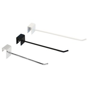 각파이프 일자후크/각 후크/매장 진열 찬넬 벽선반, 50mm, 크롬, 1개