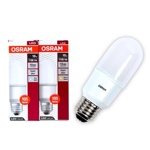 오스람 LED 스틱 램프 10W E26 전구 삼파장 백열 대체, 10W 전구색[오렌지빛], 1개