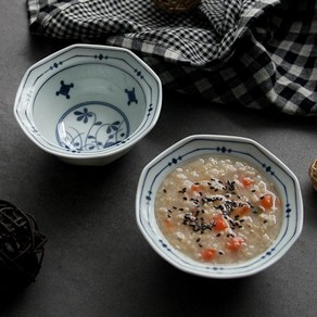 오반자이 대동아 큰 팔각 종지 일본 그릇 식기, 대동아 큰 팔각 종지[화초], 1개