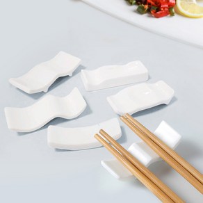 [마치드림] 도자기 숟가락 젓가락 수저 받침 화이트, 파도형, 1개