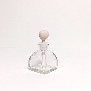 디퓨저용기 디퓨저유리용기 사각돔(소) - 50ml, 투명 [ 용기+우드스틱+ 유리볼마개 ], 1개