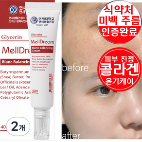 멜드림 미백 주름 진정 기능성 3중 콜라겐 유수분 밸런싱 크림, 2개, 40ml