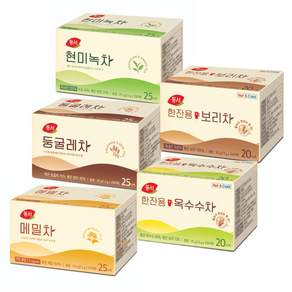 동서 티백 5종세트(현미녹차+둥굴레차+메밀차+한잔용보리차+한잔용옥수수차), 1개