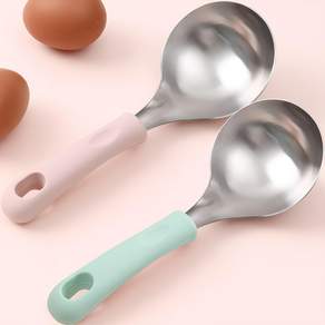 1+1 스텐304 실리콘손잡이 스텐국자 서빙스푼 국자, 핑크1개+민트1개, 1세트