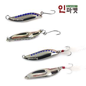 수정스푼 민물 바다 루어 낚시 스푼 송어 쏘가리 배스, 수정스푼 15g 실버블루