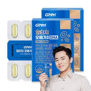 GNM 알티지오메가3 DHA / rTG 비타민D 비타민E 식물성캡슐, 30정, 2개