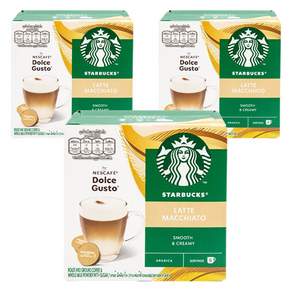 스타벅스 라테 마키아토 네스카페 돌체구스토 커피캡슐 16g x 6p + 밀크캡슐 5.5g x 6p, 3개