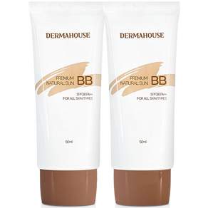 더마하우스 프리미엄 내츄럴 썬비비 50ml x 2개/자외선차단 잡티커버 피부보정 자연스러운연출, 2개